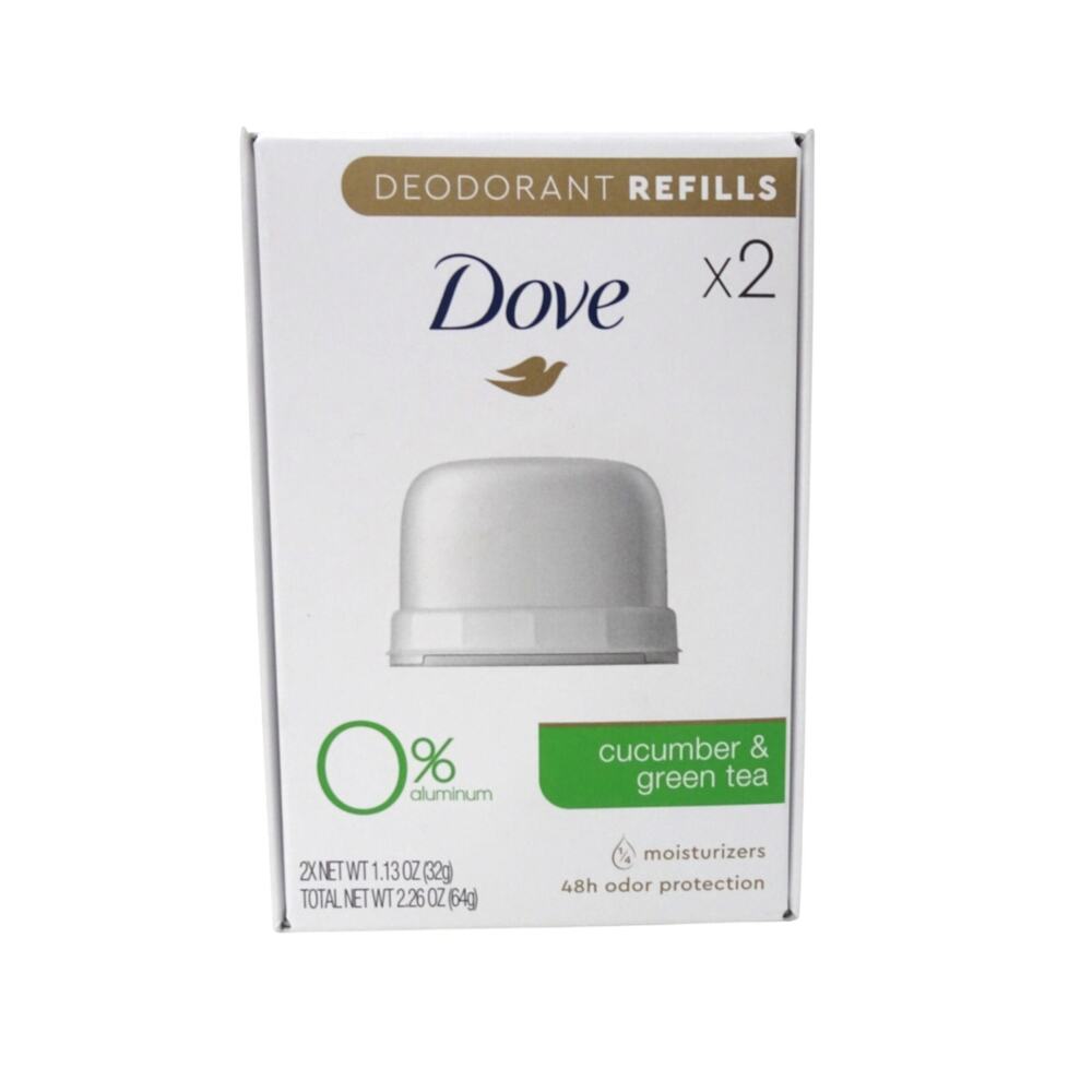 Dove Deodorant Refill Kit 1 Box includes 2 refills Cucumber and Green Tea